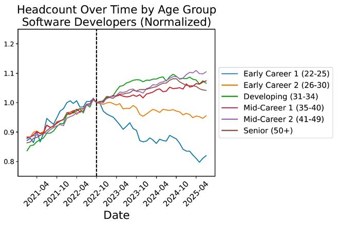人实锤:00后20%初级IT岗蒸发AI失业潮来了ag真人平台第一游戏Hinton神预言!斯坦福惊(图5) 人实锤:00后20%初级IT岗蒸发AI失业潮来了ag真人平台第一游戏Hinton神预言!斯坦福惊(图5)